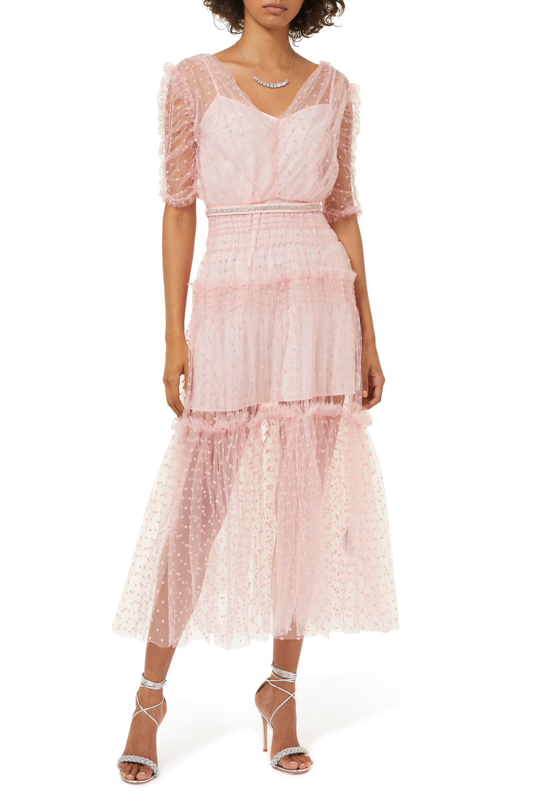 Buy Self-Portrait Dot Mesh Midi Dress for Womens | Bloomingdale's UAE